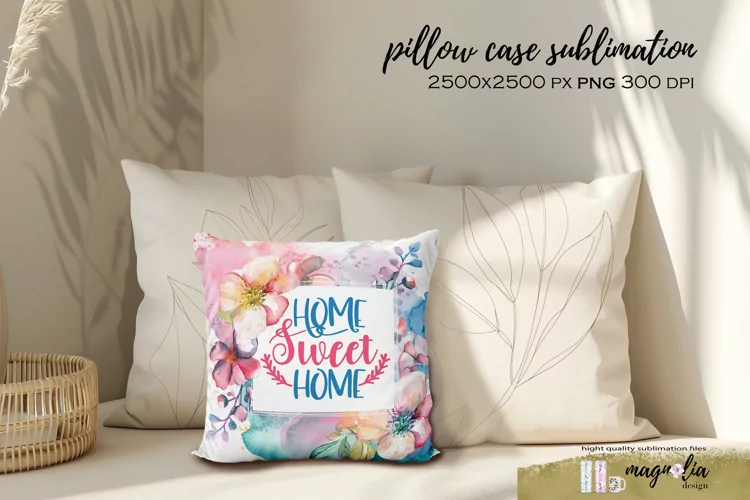 Pillow case HOME SWEET HOME sublimation design png