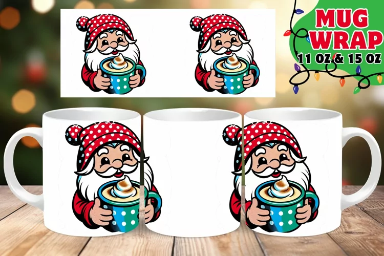 GNOME XMAS CHARM 11OZ 15OZ MUG WRAP