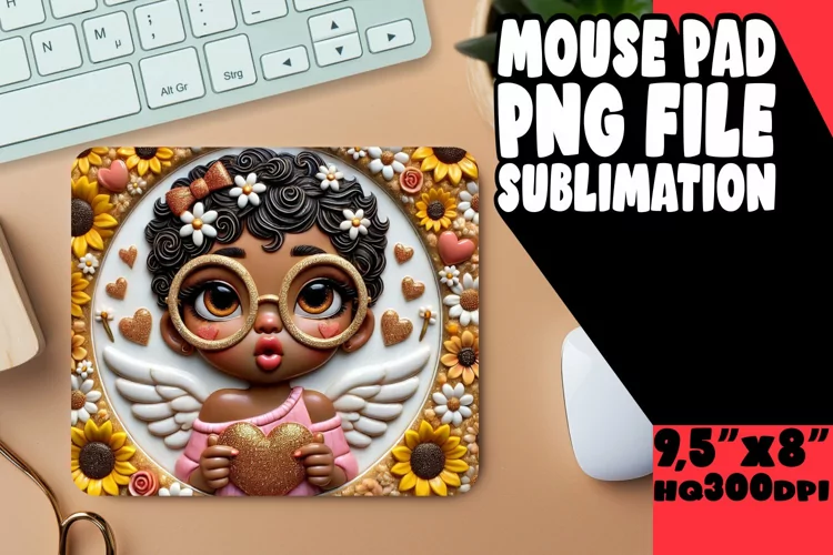 VIBRANT MOUSE MAT INNOVATIVE DESIGN, 3D Cupid