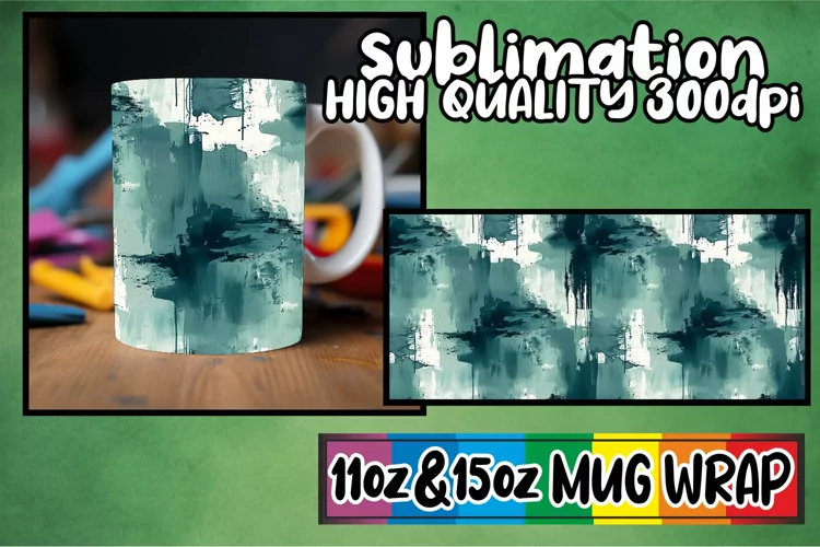 Spring Graffiti Design Mug Wrap for Sublimation