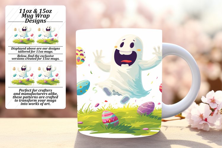 Easter Spectral Serenity: Ghost Pattern Mug