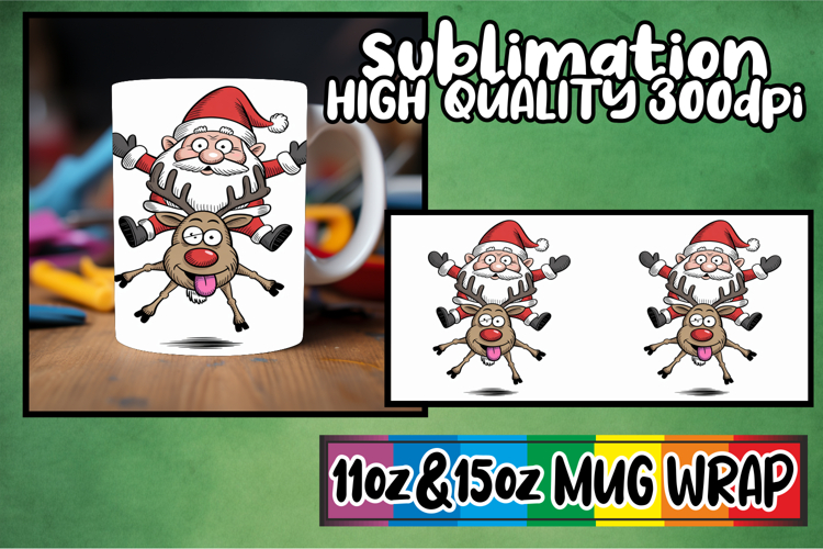 Cozy thoughts 11oz 15oz sublimation wrap, Funny Santa
