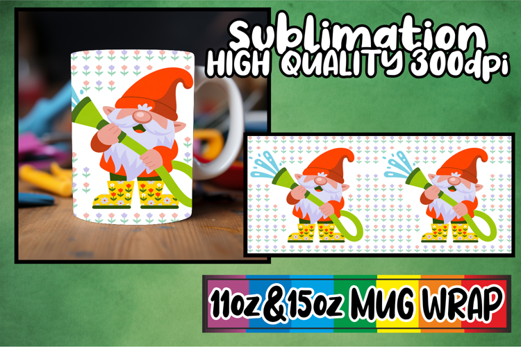 Cherished moments 11oz 15oz mug wrap, Gnomes