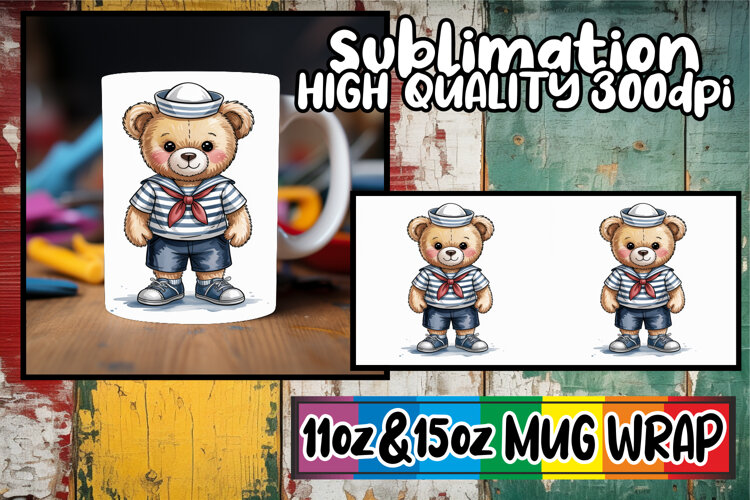 Enchanted reflections 11oz 15oz sublimation wrap, Teddy Bear example image 1