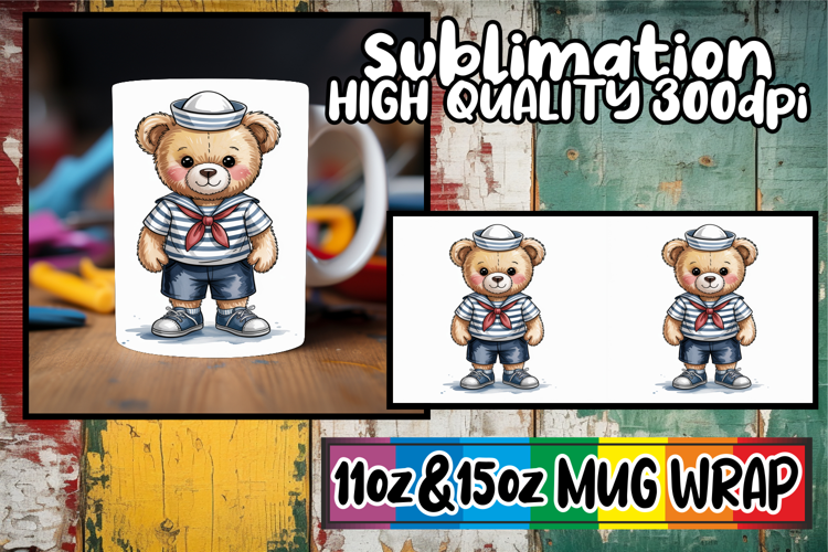 Enchanted reflections 11oz 15oz sublimation wrap, Teddy Bear