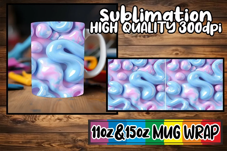 Abstract Inflated Symphony: 3D Mug Art