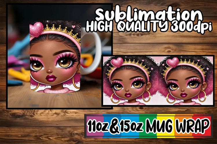 Refreshing moments sublimation mug wrap, Love Girl