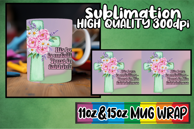 Happy memories 11oz 15oz mug wrap, Cross
