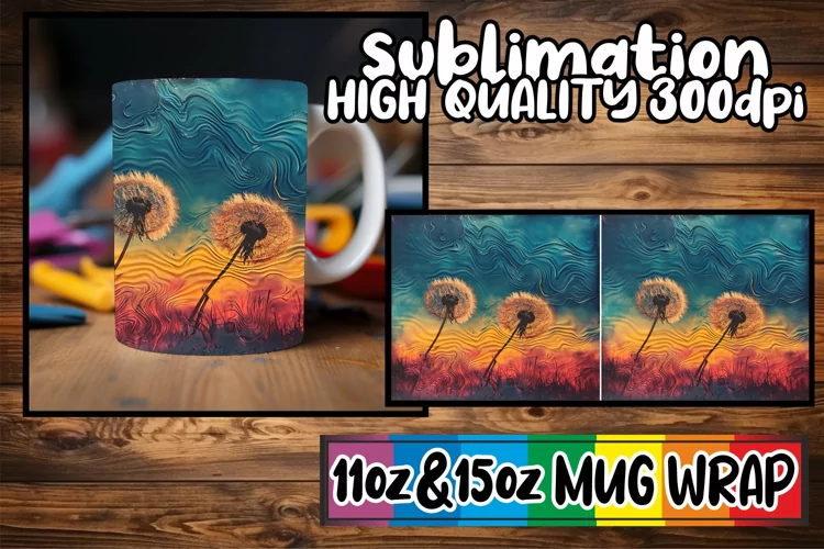 Vintage Flower Delight: Mug Wrap Sublimation