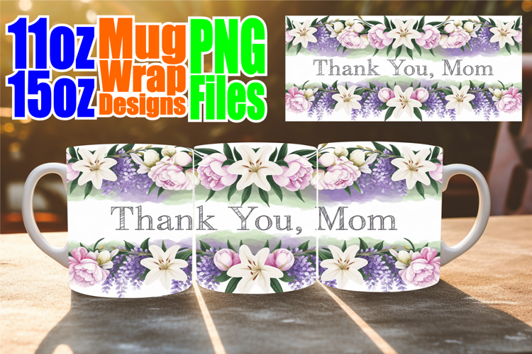 Vibrant escapes 11oz 15oz sublimation wrap, Mother's Day