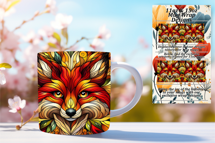 Charming 11oz Mug Wrap Png Design , Animals