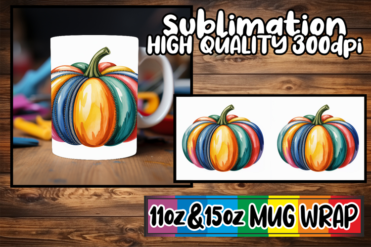 Uplifting days 11oz 15oz sublimation wrap, Pumpkin Watercolo