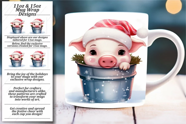 Vintage Vibes: Watercolor Christmas Mug Wrap
