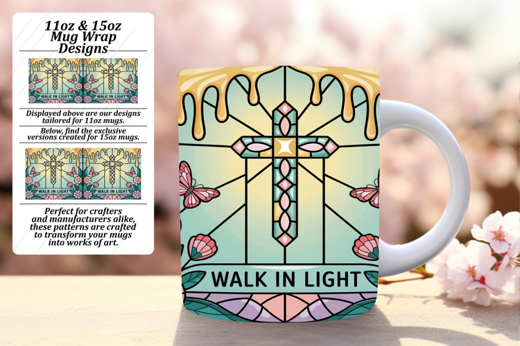 Charming 15oz Mug Wrap Png Design , Christian