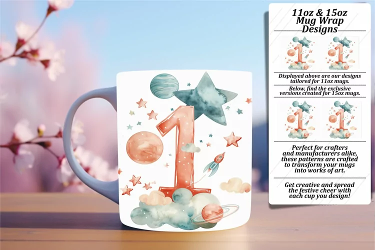 Watercolor Splendor: Sublimation Mug Wrap Art 11oz/15oz