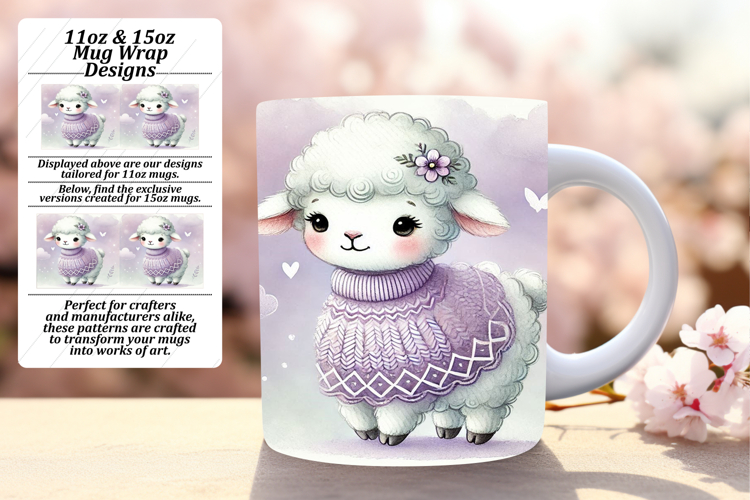 Unique 11oz Mug Wrap Png Template , Cute Animals