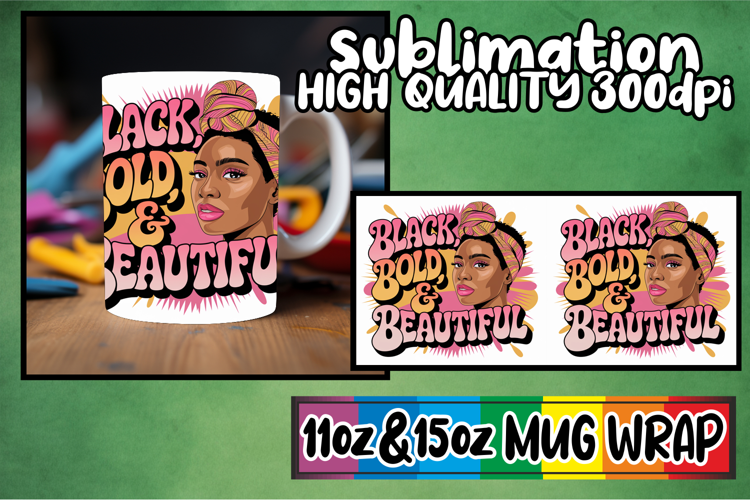 Captivating colors sublimation wrap, Black Woman