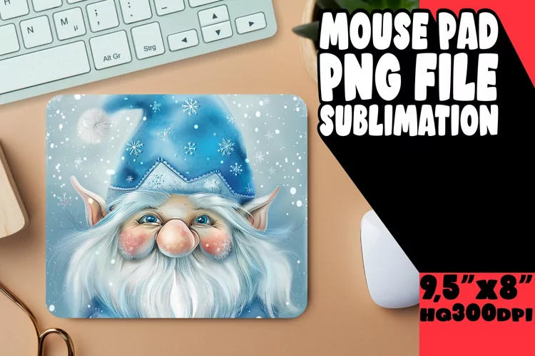 Dreamy Delights: Watercolor Gnome Mouse Pad Design
