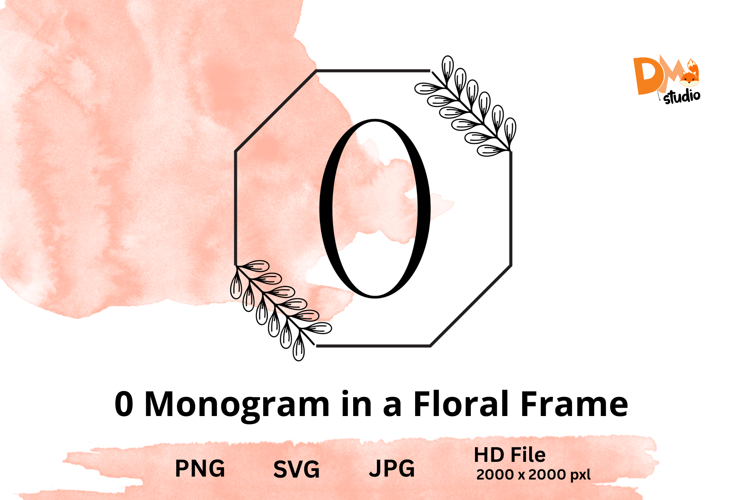 Monogram in a Floral Frame