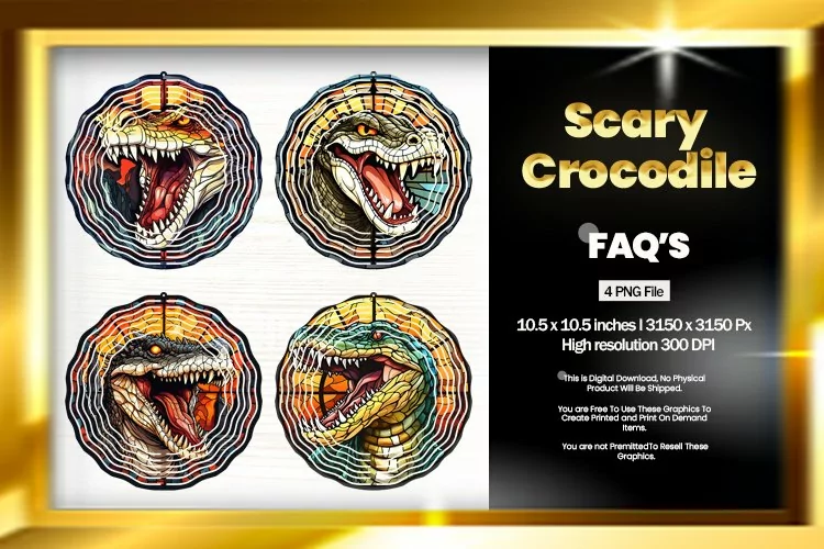 Scary Crocodile Wind Spinner Sublimation - 04 Variation