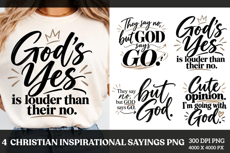 4 Christian Faith Sayings PNG