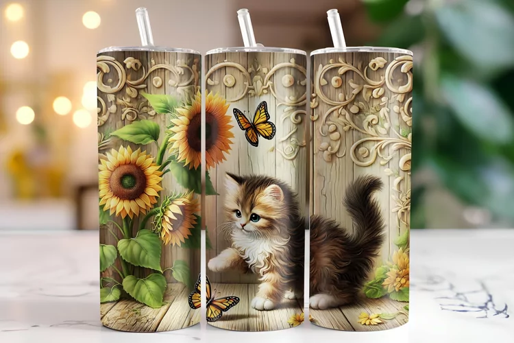 Cat Tumbler Wrap | Sublimation | Tumblers