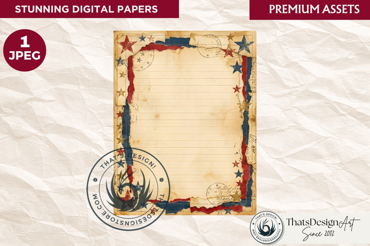 Patriotic Vintage 4th of July Junk Journal digital paper