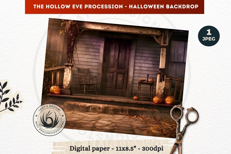 Gothic Halloween background - Hollow Eve Procession Backdrop