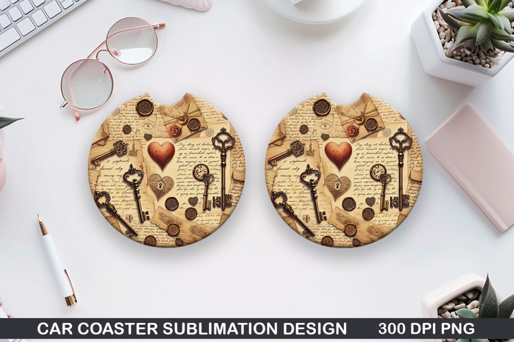 Valentine Car Coaster Sublimation |Valentine Coaster PGN