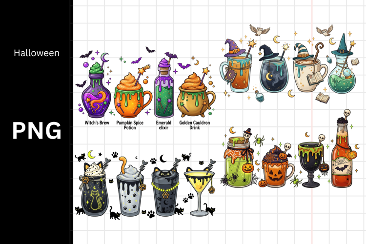 Halloween PNG, Halloween drinks PNG