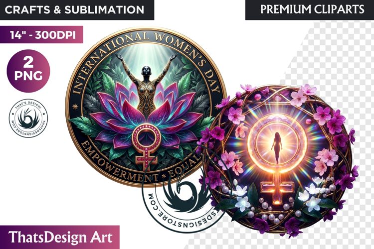 International Womens Day Round Cliparts & Backgrounds PNG