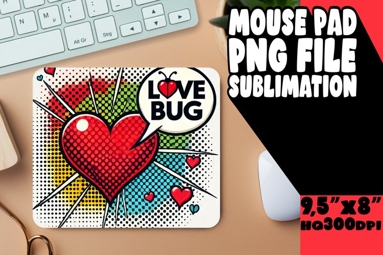 Luminous Desk Mat PNG Style, 3D Heart