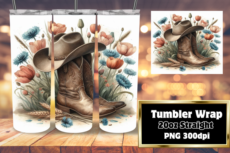 Fresh 20oz Tumbler Artwork , Western