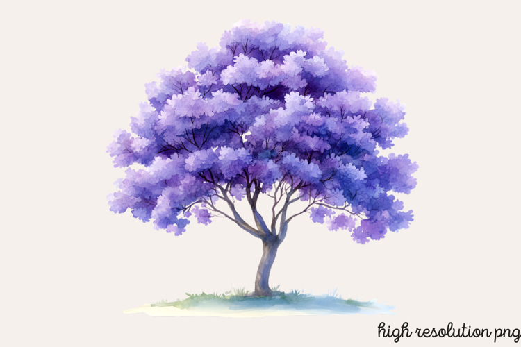 Pastel Spring Trees Clipart PNG