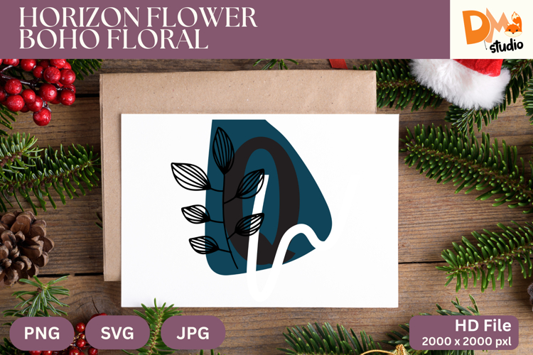 Horizon Flower Boho Floral Monogram