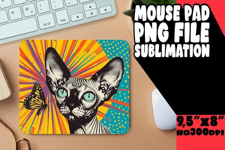 Playful Feline Mouse Pad Design