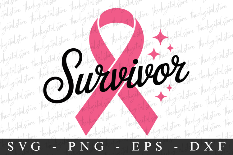 Pink Ribbon Survivor | Breast Cancer SVG | Pink Ribbon