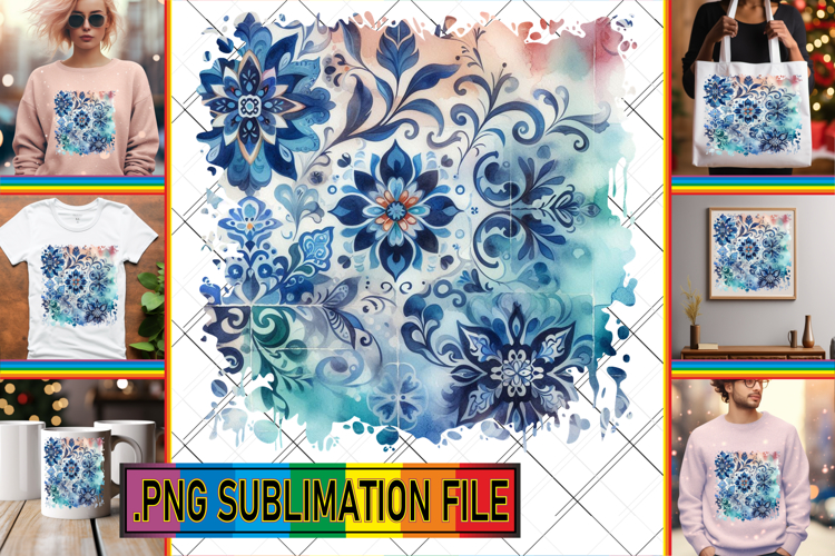 Playful PNG Art for Gifts, Watercolor Pattern