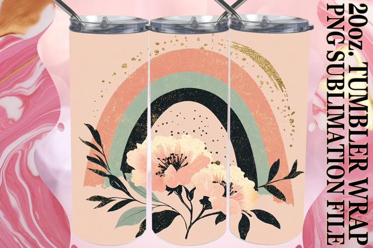 JOYFUL NIGHTS 20oz TUMBLER WRAP, Rainbow example image 1
