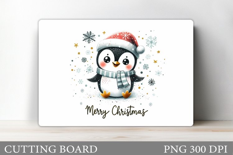 Penguin Cutting Board. Christmas Cutting Board Sublimation example image 1