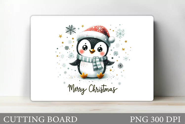 Penguin Cutting Board. Christmas Cutting Board Sublimation