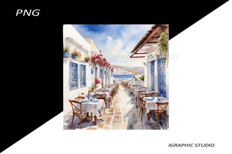 Greece summer clipart, Mediterranean Vacation Clipart