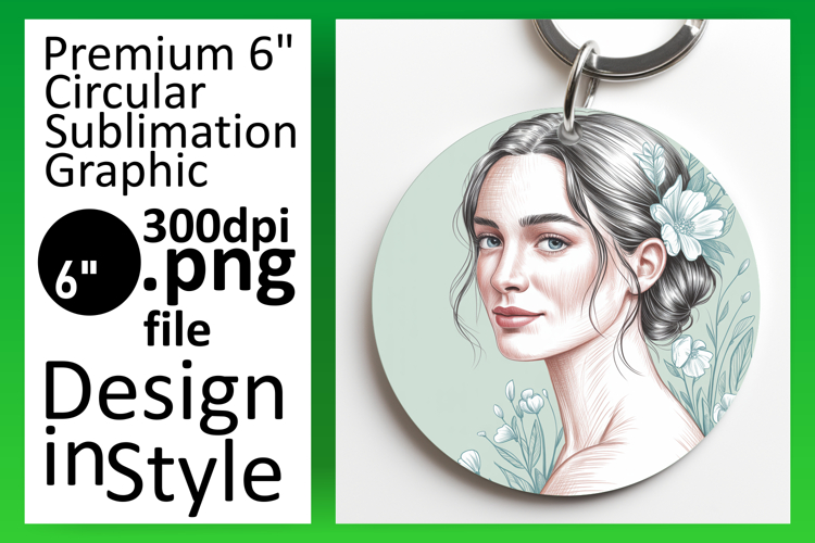 Glamorous Circle Design for Sublimation , Beauty Woman