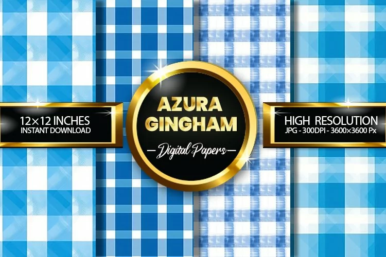 Azura Gingham Digital Papers - 04 Variations