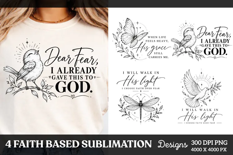 4 Faith Based Sublimation PNG Designs