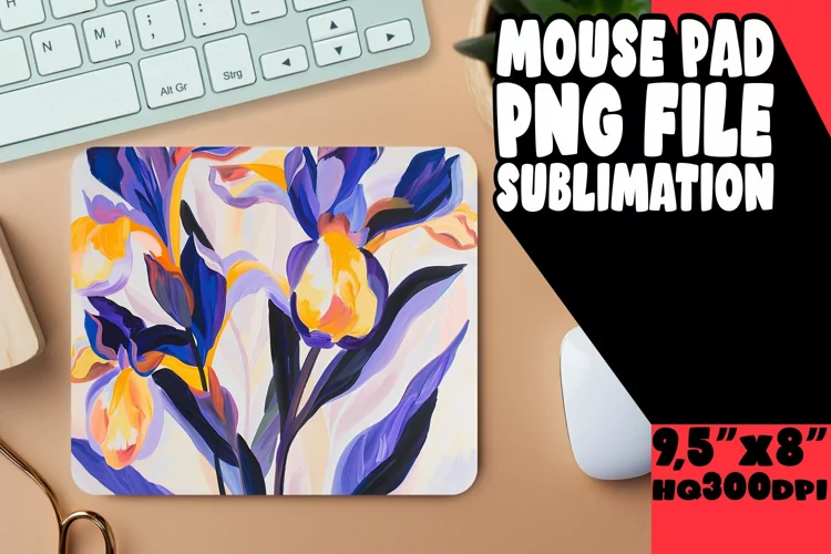 Colorful Spring Blossom Mouse Pad Design