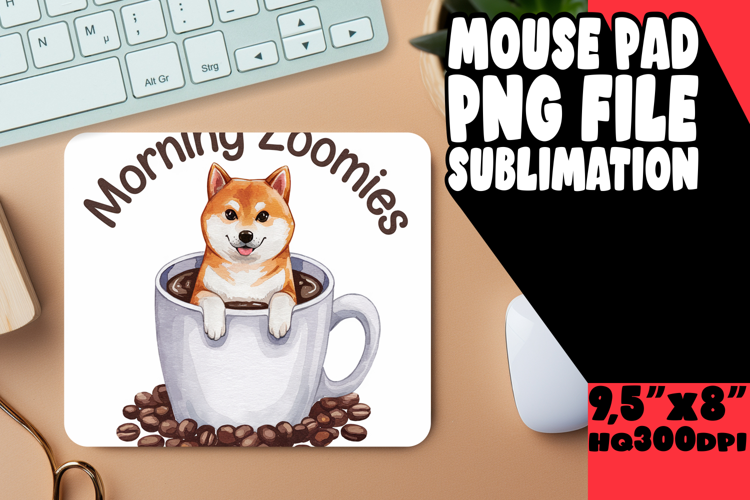 whimsical MOUSE MAT Fun Ideas, Coffee Dog