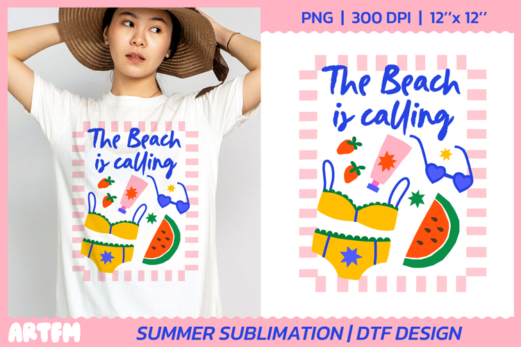 The Bach Is Calling DTF Print | Summer Vacation Sublimation