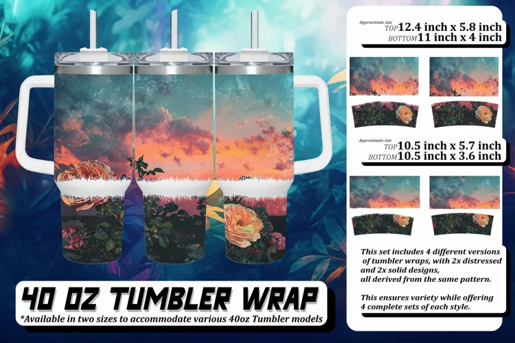 Whimsical Retro Flower Tumbler 40oz: Playful Style