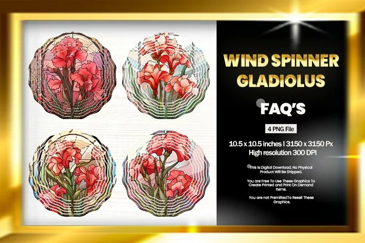 Gladiolus Wind Spinner Sublimation - 04 Variations